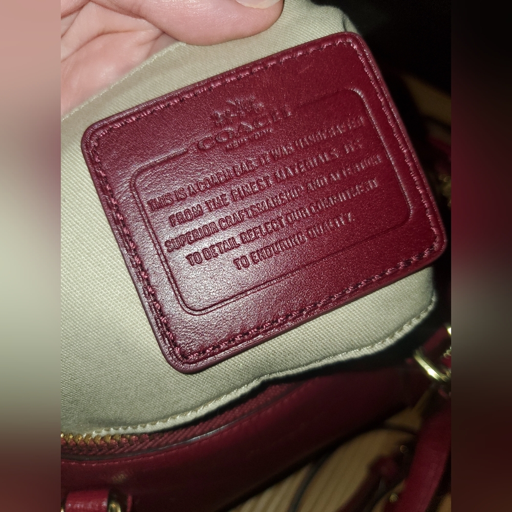 Coach Saffiano Leather Mini Satchel - Picture 14 of 16
